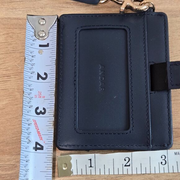 NEW Andar The Denner Wristlet Leather Wallet Navy ID Card Pull Minimalist RFID - Picture 7 of 7